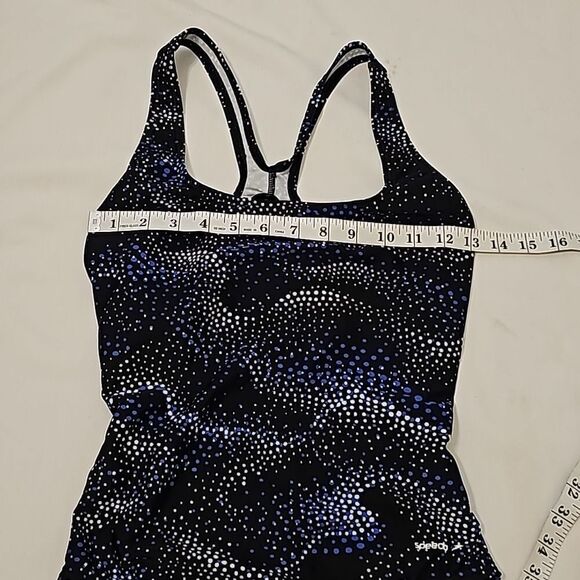 Speedo One Piece Black and Navy Swimsuit 8 - Picture 4 of 8